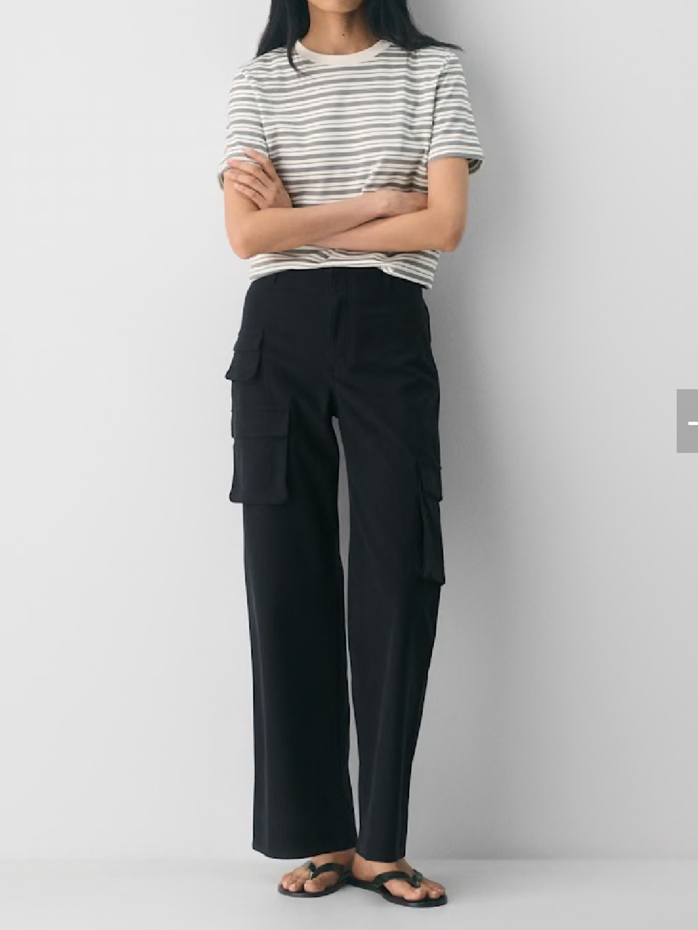 Aritzia Wilfred Free Black Wide-Leg Cargo Trousers